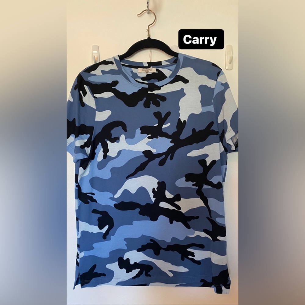 Valentino men’s blue camo tshirt